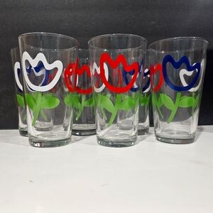 Crate and Barrel Tulip Glass Tumblers Set of six